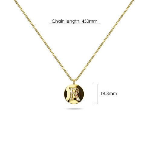 Solid 925 Sterling Silver Initial Alphabet Personalised Disc Necklace
